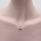 Edwardian Platinum-Topped Gold-Backed Diamond Flower Pendant with 14K Gold Chain Necklaces, Pendants Kirsten's Corner