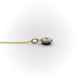 Edwardian Platinum-Topped Gold-Backed Diamond Flower Pendant with 14K Gold Chain Necklaces, Pendants Kirsten's Corner