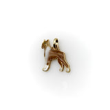 Vintage 14K Gold Enameled Boxer Dog Charm pendant, Charm Kirsten's Corner