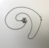14K White Gold and Pink Tourmaline Medallion Necklace