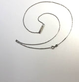 14K White Gold Bar Necklace with Diamond and Pink Tourmaline