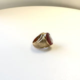 Victorian 14K Gold Hardstone Helmeted Warrior Cameo Ring