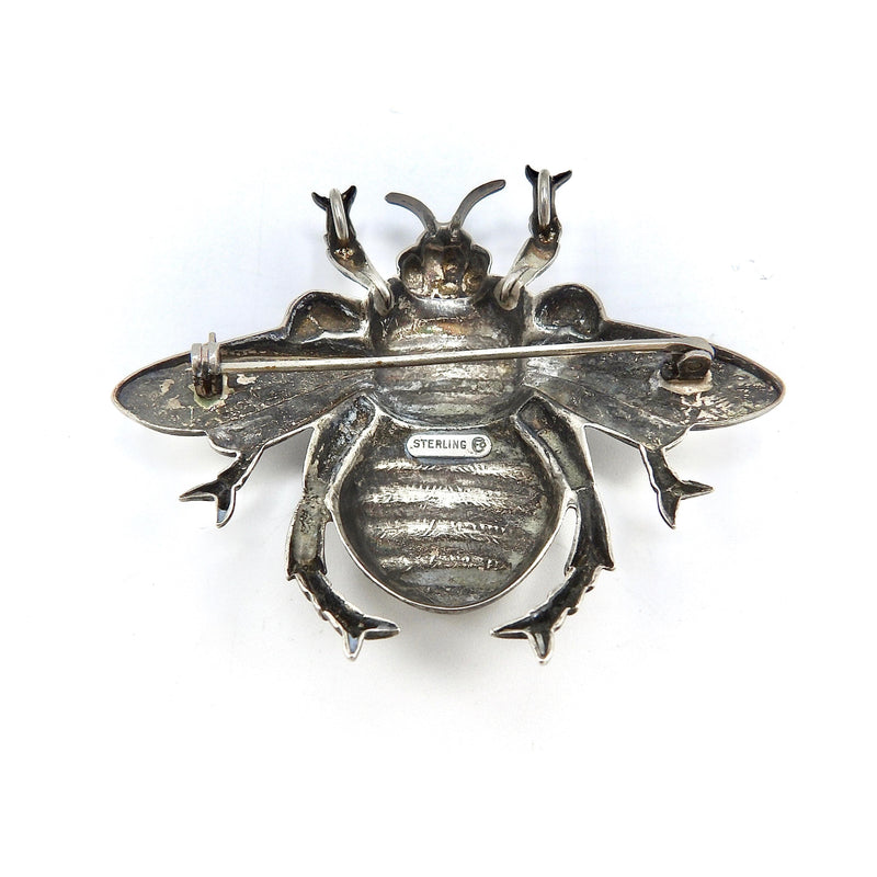 Large Sterling Silver Fletch & Co. Bumblebee Brooch Danecraft 