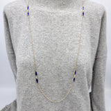 Signature 14K Gold Gothic Teardrop Diamond and Enamel Station Chain Chain Kirsten's Corner 