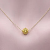 21K Gold Etruscan Revival Bead & 14K Gold Chain Necklace Necklace Kirsten's Corner 