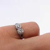 18K Gold Edwardian/Art Deco Two Stone Diamond Ring with Sapphires Ring Kirsten's Corner Jewelry 