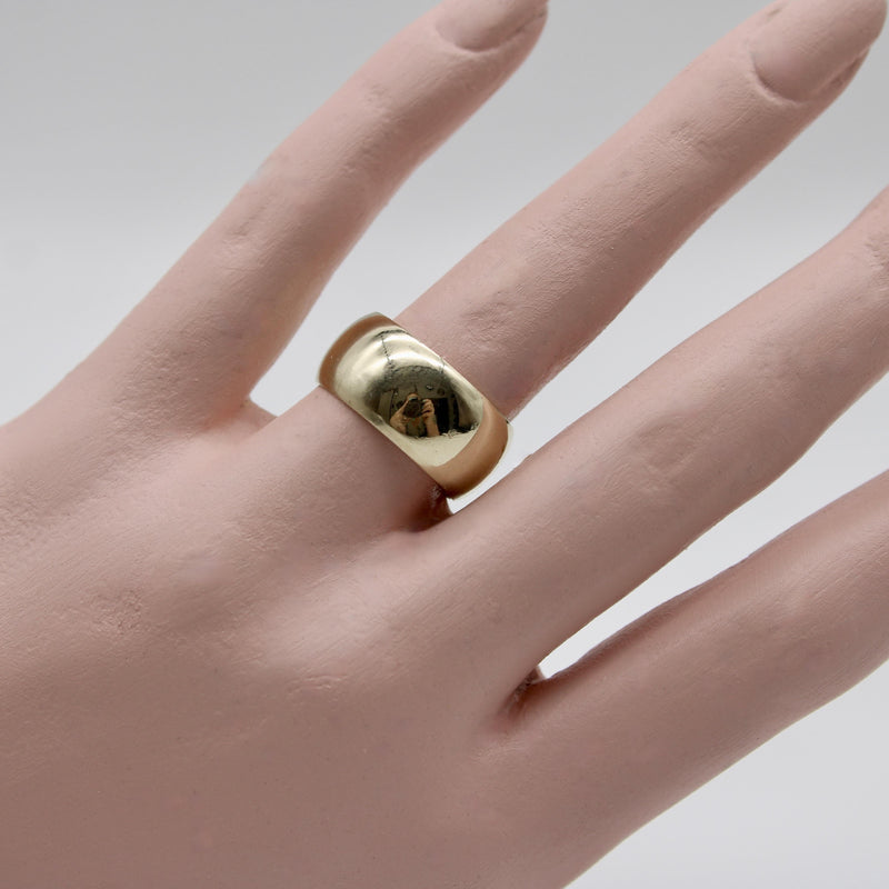 Vintage 14K Gold Wide Band Convex Ring ring Kirsten's Corner 