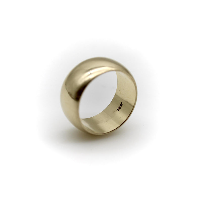 Vintage 14K Gold Wide Band Convex Ring ring Kirsten's Corner 