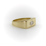 Signature 14K Gold Marquise Diamond Signet Ring ring Kirsten's Corner 