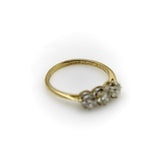 Art Deco 18K Gold & Platinum Three-Stone Old European Cut Diamond Ring ring Kirsten's Corner 