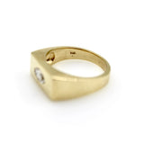 Signature 14K Gold Marquise Diamond Signet Ring ring Kirsten's Corner 