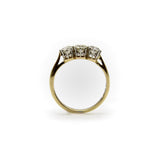 Art Deco 18K Gold & Platinum Three-Stone Old European Cut Diamond Ring ring Kirsten's Corner 