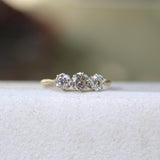 Art Deco 18K Gold & Platinum Three-Stone Old European Cut Diamond Ring ring Kirsten's Corner 