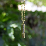 18K Gold Signature Whistle with Diamond Studded Line Pendant, Charm Kirsten's Corner 