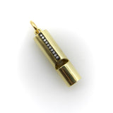 18K Gold Signature Whistle with Diamond Studded Line Pendant, Charm Kirsten's Corner 