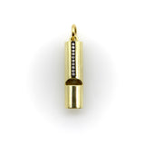 18K Gold Signature Whistle with Diamond Studded Line Pendant, Charm Kirsten's Corner 
