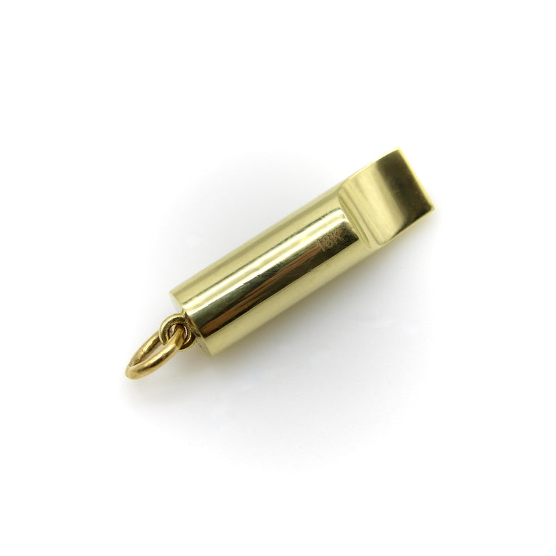 18K Gold Signature Whistle with Diamond Studded Line Pendant, Charm Kirsten's Corner 