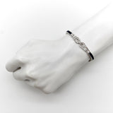 18K White Gold Diamond and Sapphire Art Deco Style Bracelet Bracelet Kirsten's Corner 