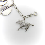 Edwardian Platinum Diamond Encrusted Fanciful Charm Bracelet jewelry Kirsten's Corner 