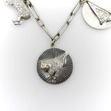 Edwardian Platinum Diamond Encrusted Fanciful Charm Bracelet jewelry Kirsten's Corner 