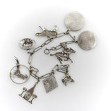 Edwardian Platinum Diamond Encrusted Fanciful Charm Bracelet jewelry Kirsten's Corner 
