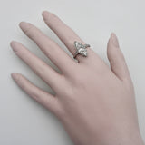 Edwardian Platinum Old European Cut Diamond Navette Shaped Ring RING Kirsten's Corner 