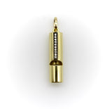 18K Gold Signature Whistle with Diamond Studded Line Pendant, Charm Kirsten's Corner 