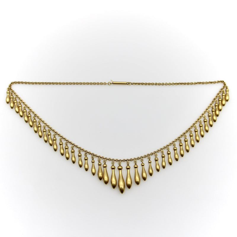 Victorian 14K Gold Graduated Fringe Necklace Necklace Kirsten's Corner 