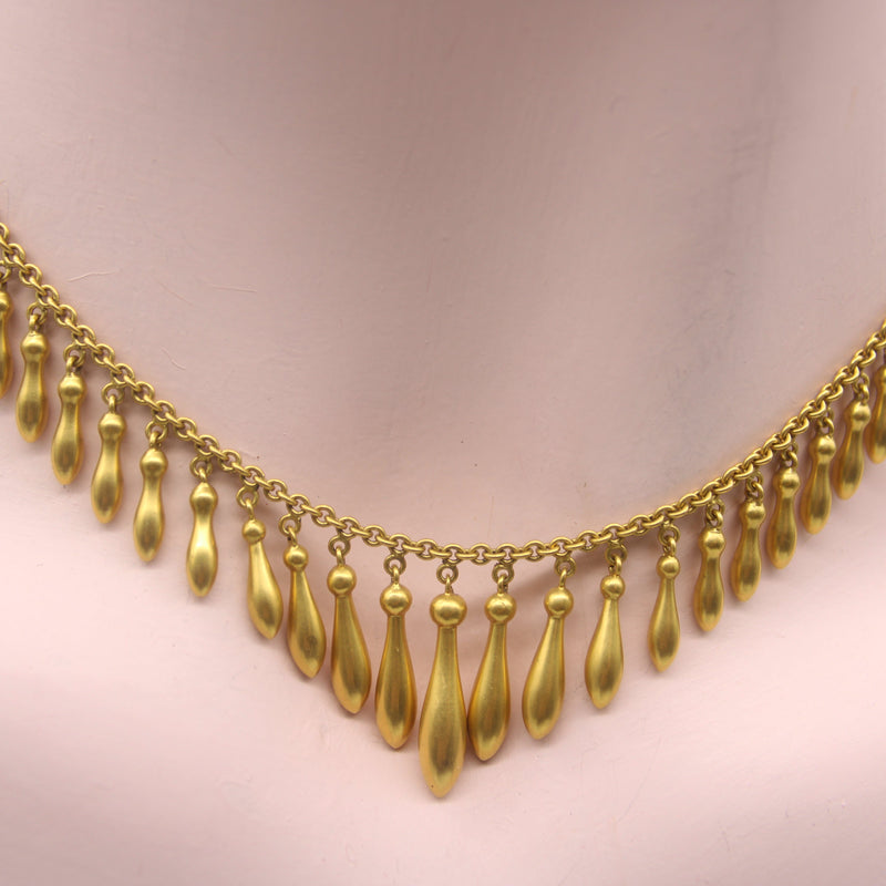 Victorian 14K Gold Graduated Fringe Necklace Necklace Kirsten's Corner 