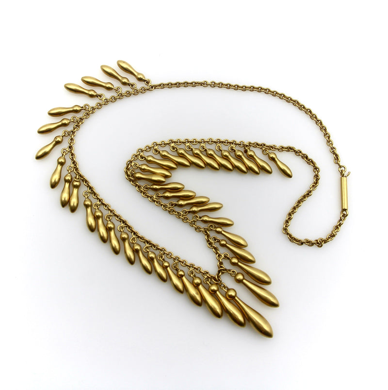 Victorian 14K Gold Graduated Fringe Necklace Necklace Kirsten's Corner 