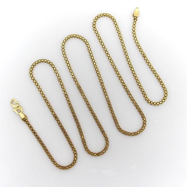 Vintage 22K Gold Flattened Double-Link Long 24.5” Chain Chain Kirsten's Corner 