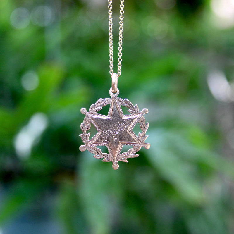 Edwardian 10K Rose Gold Housekeeping Medallion Pendant, Charm Kirsten's Corner 
