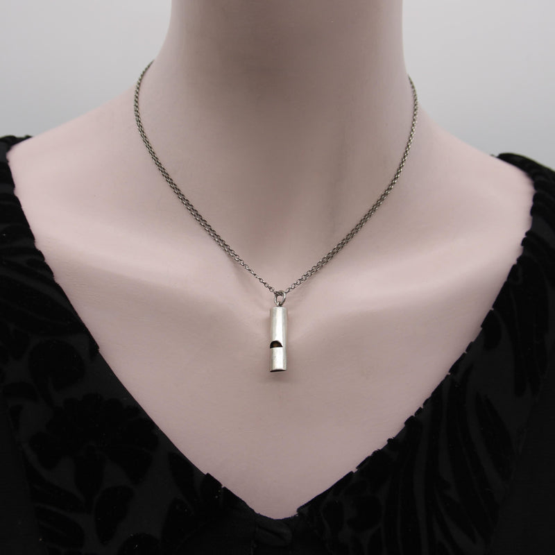 Victorian English Sterling Silver Cylindrical Whistle jewelry Kirsten's Corner 