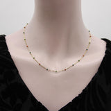 14K Gold Baby Figaro Link Chain with Colorful Enamel Gold Beads jewelry Kirsten's Corner 