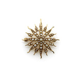 Victorian 14K Gold & Pearl Star Shaped Pendant Brooch Brooches, Pins Kirsten's Corner Jewelry 