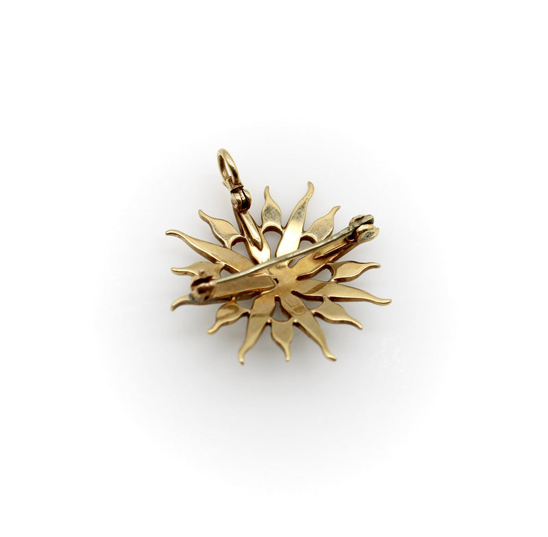 Victorian 14K Gold & Pearl Star Shaped Pendant Brooch Brooches, Pins Kirsten's Corner Jewelry 