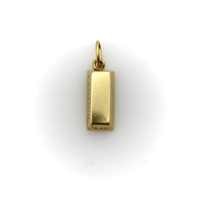 18K Gold Vintage Cartier 1/4 oz. Gold Ingot Bar Pendant pendant, Charm Kirsten's Corner 