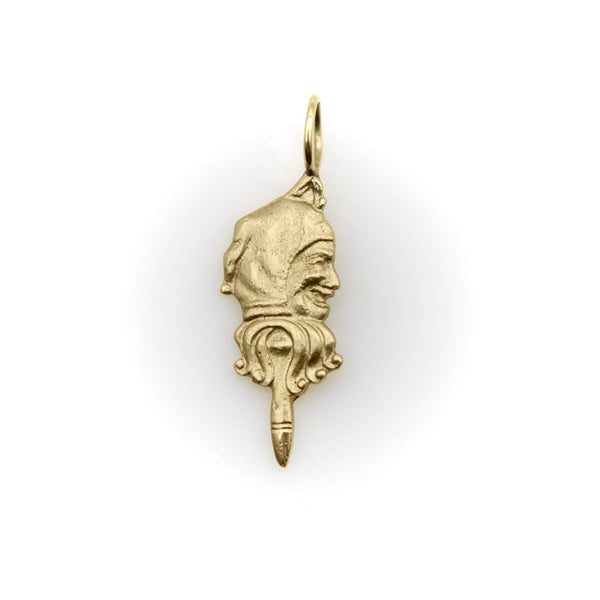 14K Gold Signature Joker or Jester Face Charm Pendant Charm Kirsten's Corner 