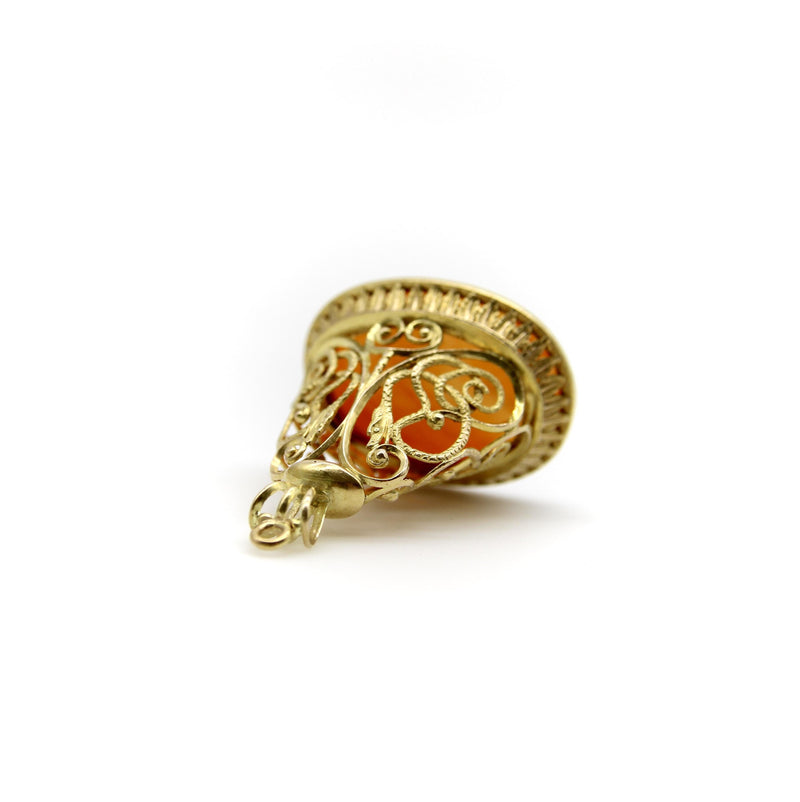Victorian 14K Gold Elaborate Snake Fob with Carnelian jewelry Kirsten's Corner 