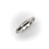 Mid-Century Modern Platinum Diamond Baguette Ring/ Band jewelry Kirsten's Corner 