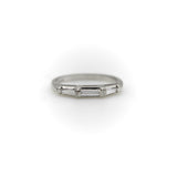 Mid-Century Modern Platinum Diamond Baguette Ring/ Band jewelry Kirsten's Corner 