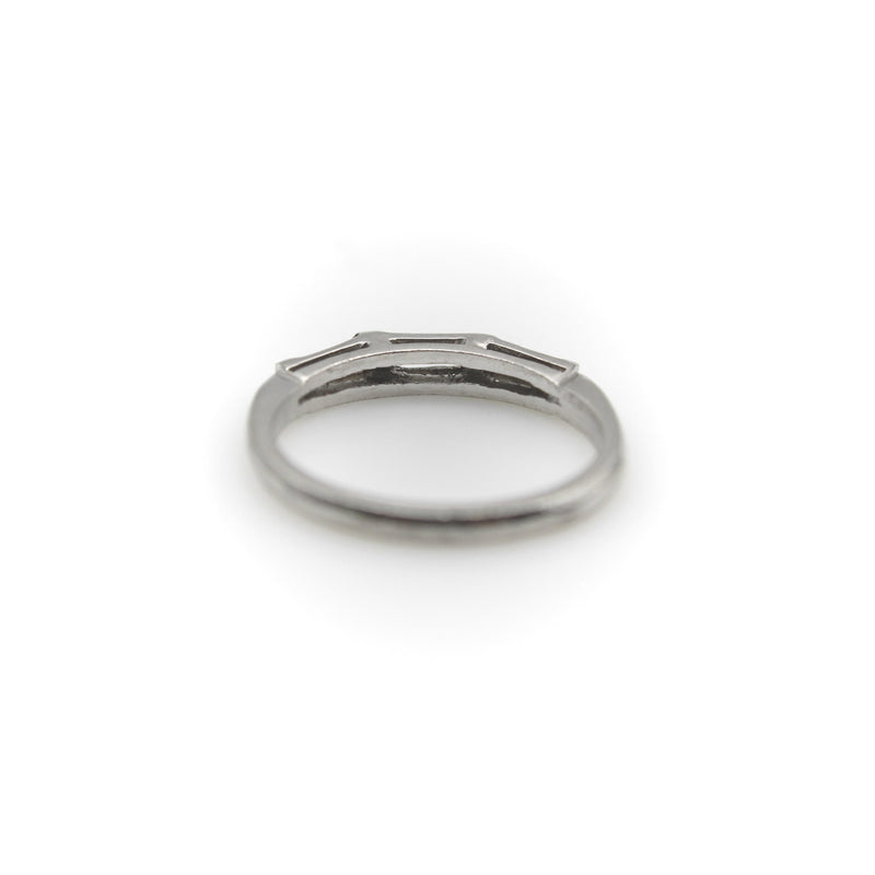 Mid-Century Modern Platinum Diamond Baguette Ring/ Band jewelry Kirsten's Corner 