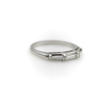 Mid-Century Modern Platinum Diamond Baguette Ring/ Band jewelry Kirsten's Corner 