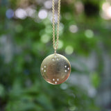 18K Gold Tibetan Mirror Pendant with Diamond and Chain by Me & Ro Kirsten's Corner 
