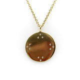 18K Gold Tibetan Mirror Pendant with Diamond and Chain by Me & Ro Kirsten's Corner 