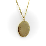 18K Gold Tibetan Mirror Pendant with Diamond and Chain by Me & Ro Kirsten's Corner 