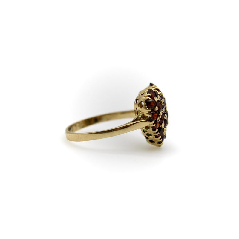 Vintage 18K Gold Pave Garnet Heart Ring ring Kirsten's Corner 