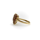 Vintage 18K Gold Pave Garnet Heart Ring ring Kirsten's Corner 