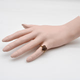 Vintage 18K Gold Pave Garnet Heart Ring ring Kirsten's Corner 