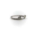 14K White Gold Contoured Wedding Band With Diamonds Ring Kirsten's Corner 